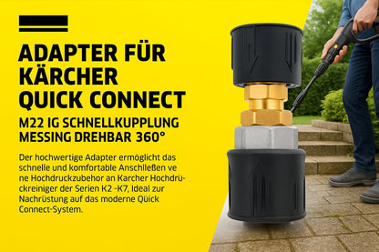 Adapter für Kärcher Quick Connect M22 IG Schnellkupplung Messing drehbar 360°21