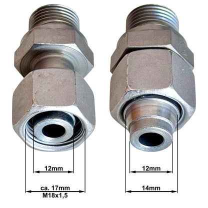 Adapter Gewinde M18 x1,5 IG auf 3/8" Zoll AG Hochdruck Verbinder Nippel Zubehör2