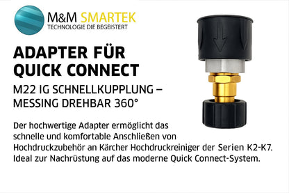 Adapter für Kärcher Quick Connect M22 IG Schnellkupplung Messing drehbar 360°18