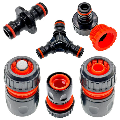 Gartenschlauch Verlängerung Set 1/2" 3/4" Hahnanschluss Kupplungen Y Splitter0