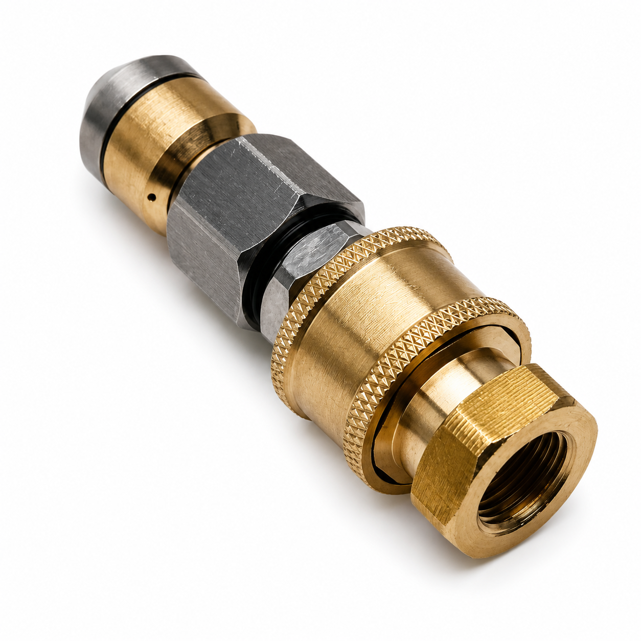 Edelstahl Kanalrohr Reinigungsdüse 2 teilig mit 1/4" Schnellkupplung rotierend3