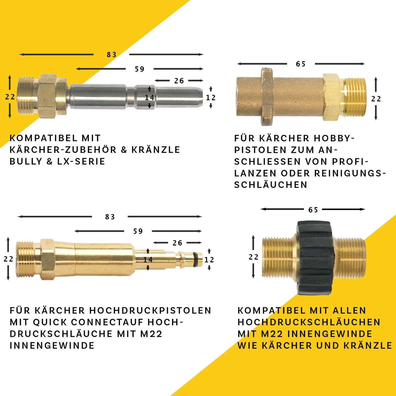 10 Meter Rohrreinigungsschlauch 7 Teilig Profi für Kärcher Kränzle NILFISK ALTO3