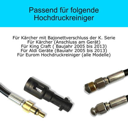 5 Meter Rohrreinigungsschlauch für Aldi Kärcher & LAVOR inkl. 2 Düsen3