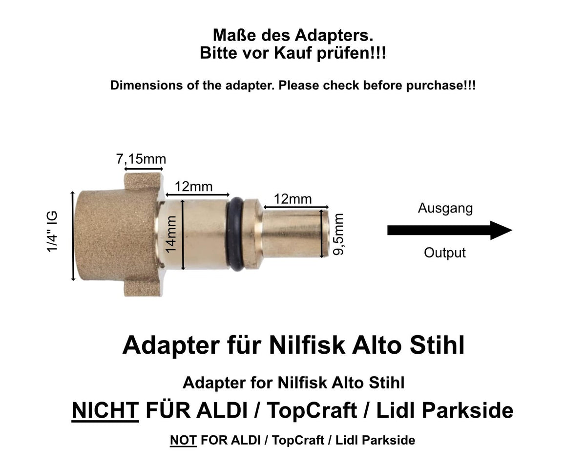 Adapter für Nilfisk KEW Bajonett Alto 1/4" IG für Hochdruckreiniger Zubehör1