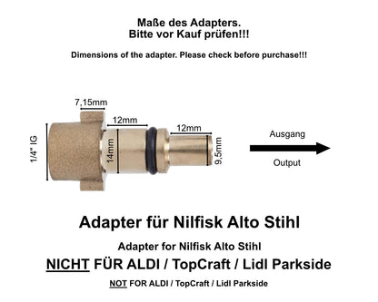 Adapter für Nilfisk KEW Bajonett Alto 1/4" IG für Hochdruckreiniger Zubehör1