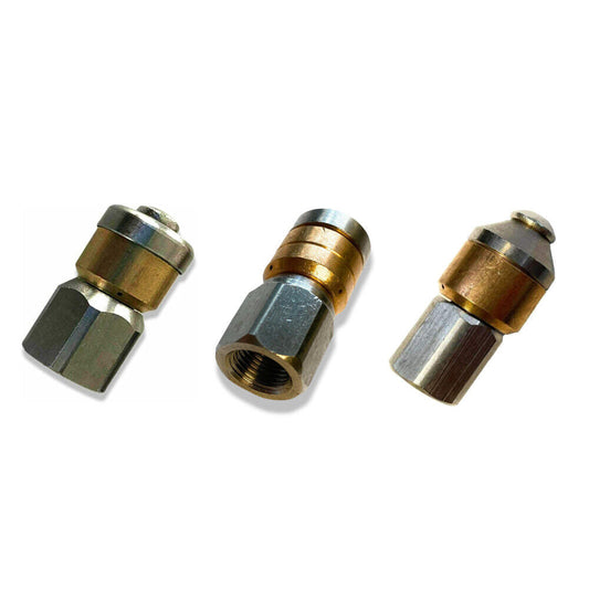 SET Rohrreinigungsdüsen 3 Stück rotierend 1/8" für Rohrreinigungsschlauch