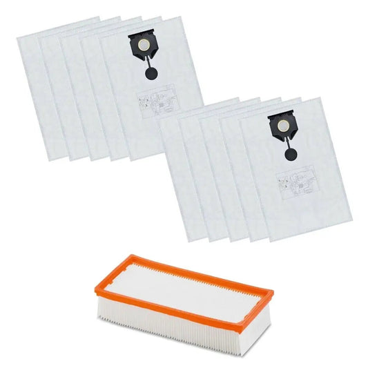 10 Beutel & 1x Filter geeignet für Kärcher 2.889-154.0 Kärcher NT 30/1 30 L 30L - 10-beutel-1x-filter-geeignet-fur-karcher-2-889-154-0-karcher-nt-30-1-30-l-30l von M&M Smartek®