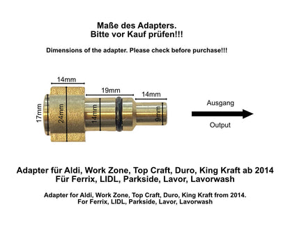 Hochdruckreiniger Adapter 1/4" Schnellkupplung Buchse Female Hochdruck Zubehör