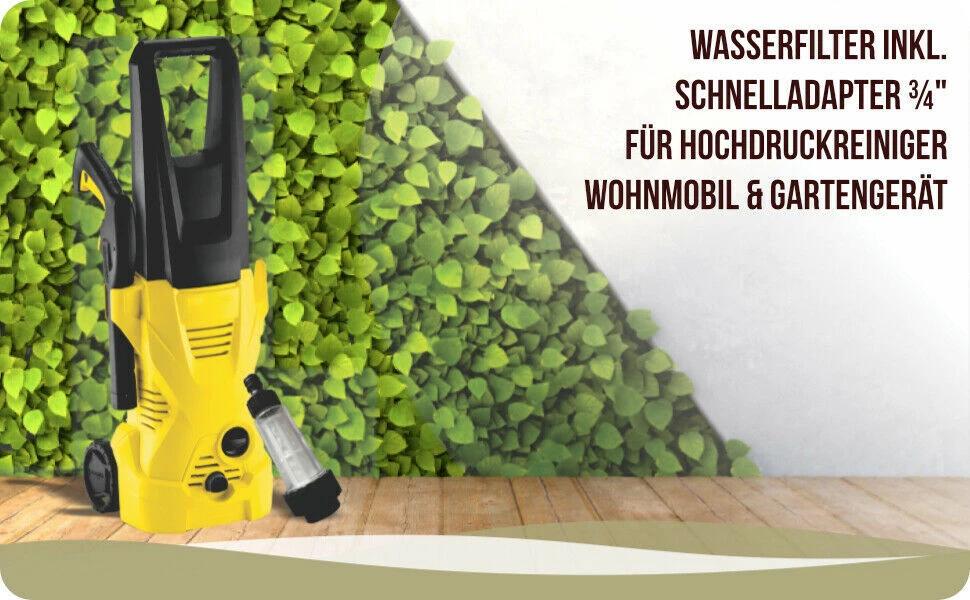 Wasserfilter für Hochdruckreiniger Gartenpumpe Wohnmobil ¾ inkl Schnelladapter - wasserfilter-fur-hochdruckreiniger-gartenpumpe-wohnmobil-inkl-schnelladapter-1 von M&M Smartek®