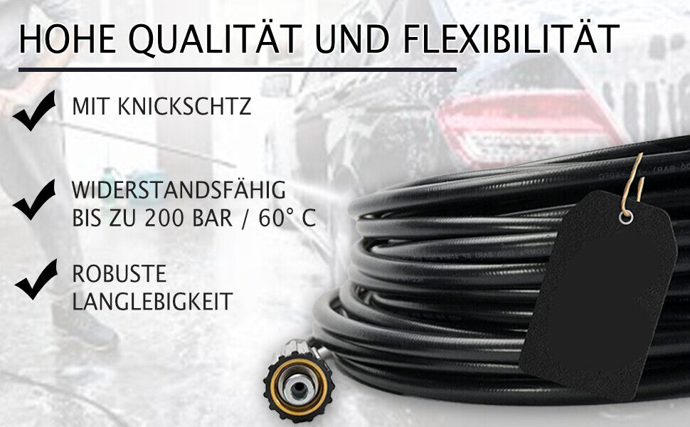 7-Teilig Rohrreinigungsschlauch für Kärcher Kränzle NILFISK ALTO HD Adapter