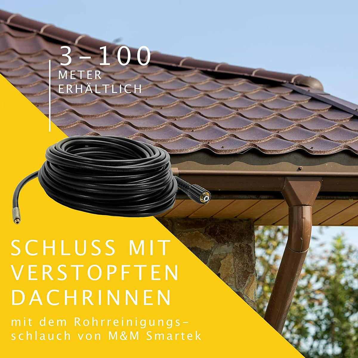 Rohrreinigungsschlauch für Kärcher Kränzle Bosch Kanalratte Abfluss 10 Meter