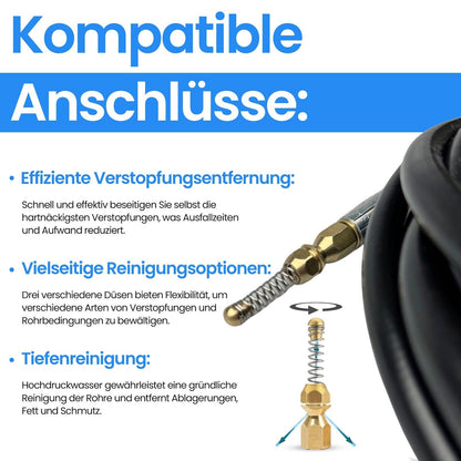 Rohrreinigungsschlauch 20m für Kärcher Kränzle Hochdruckreiniger Abfluss Rohr