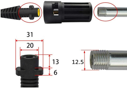 Adapter für Aldi Ferrex Lavor auf Kärcher Lanze Hochdruckreiniger Umrüstungskit