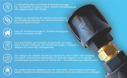 Hochdruckschlauch 10m für Kärcher K2   K7 Quick Connect + Schnellverschluss9
