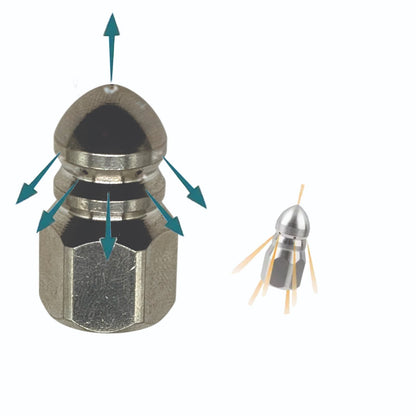 Rohrreinigungsdüse 1/4" IG 6x hinten 1x vorne Schnellkupplung AG Abflussschlauch2