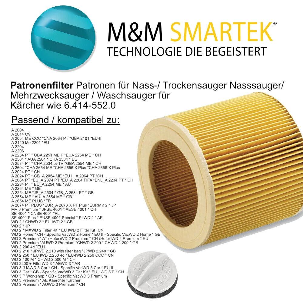 Patronenfilter Lamellenfilter für Kärcher Nass-/Trockensauger WD, MV 6.414-552.0 - patronenfilter-lamellenfilter-fur-karcher-nass-trockensauger-wd-mv-6-414-552-0 von M&M Smartek®