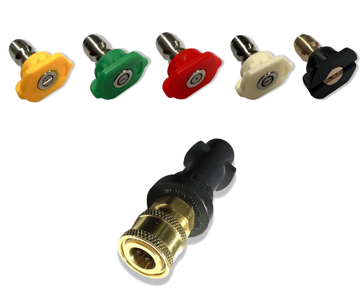 Hochdruckreiniger 1/4'' Schnellkupplung für Kärcher K2   K7 mit 5 Düsenspitzen0