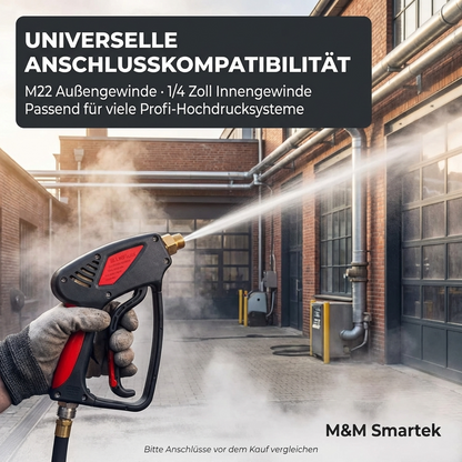 M&M Smartek Hochdruckpistole 350 Bar Heißwasser 150°C M22 auf 1/4 Zoll5