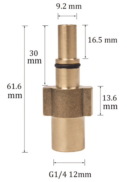 Adapter Bajonett für Black & Decker Bosch Parkside Nilfisk mit 1/4" IG Pistole