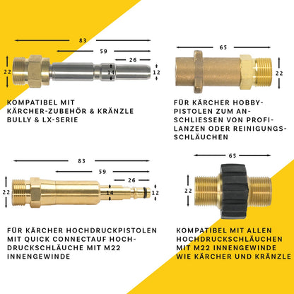8 Meter Rohrreinigungsschlauch 7 Teilig Profi für Kärcher Kränzle NILFISK ALTO3