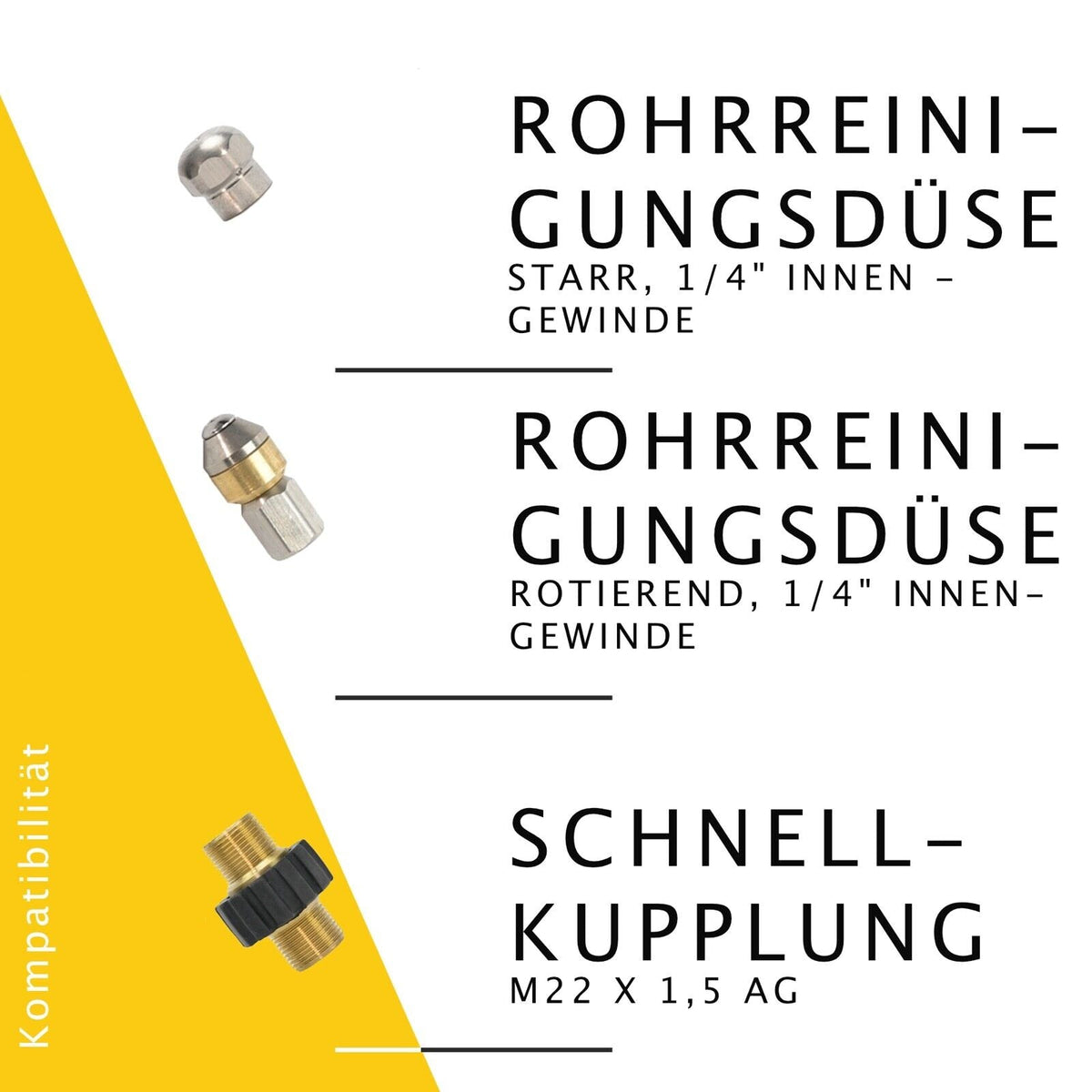 Rohrreinigungsschlauch 7-Teilig PROFESSIONAL für Kärcher Kränzle ALTO NILFISK
