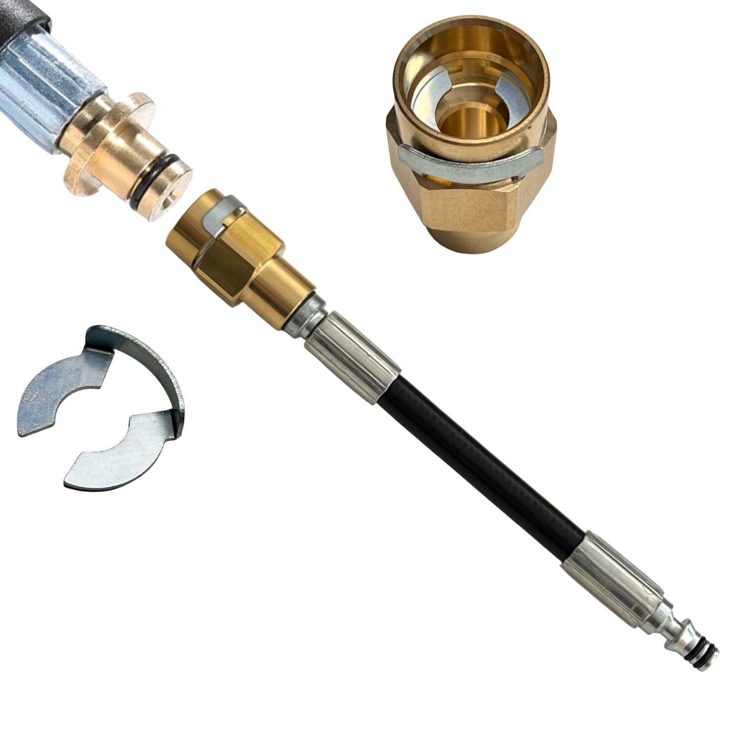 Schlauchadapter für Kärcher 10mm Stecknippel mit Clip Gegenstück 1/4" M22 AG/IG