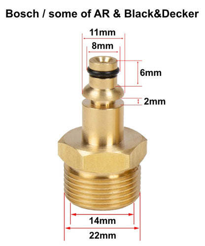 Stecknippel für Bosch, AR und Black&Decker HD Pistole Adapter mit M22 AG Messing1