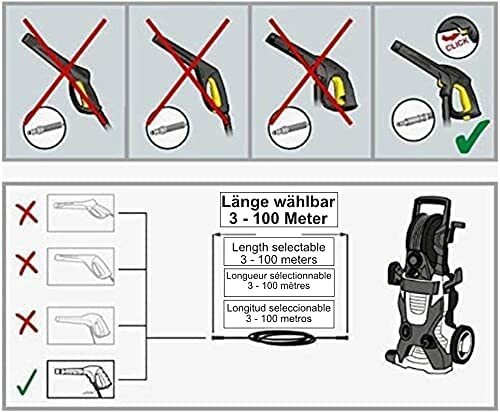 10m Hochdruckschlauch Quick Connect für Kärcher K2   K7 2.641 721.0 200 bar 60°C12