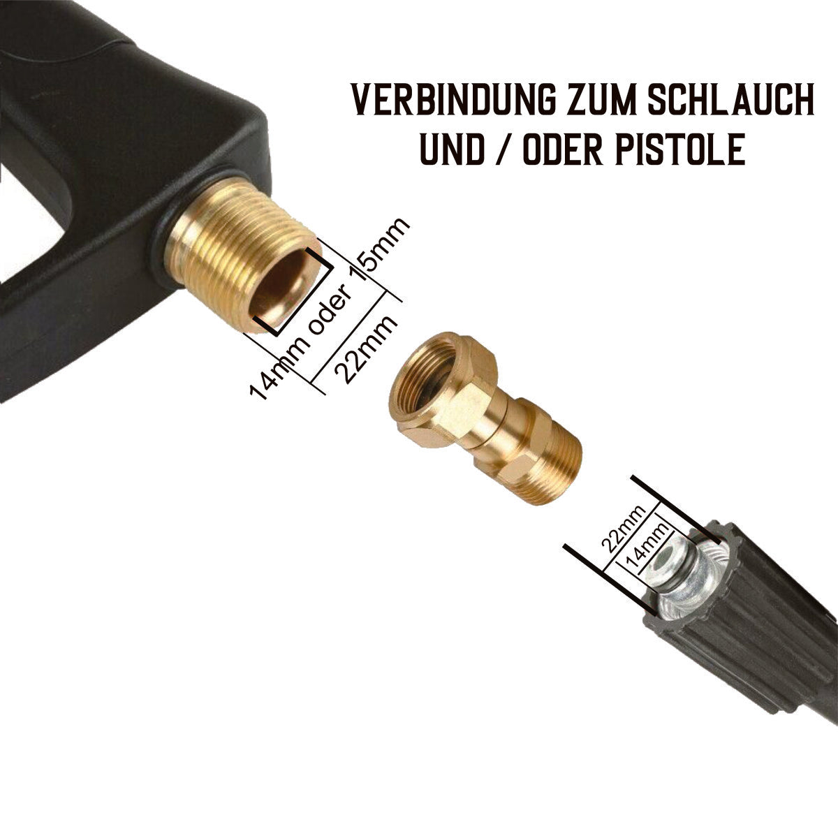 Adapter für Hochdruckreiniger M22 x1,5 AG auf M22 x1,5 IG Drehgelenk drehbar3
