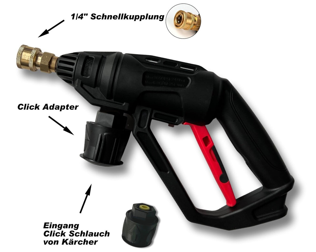 Hochdruckpistole für Kärcher u.a. & 5 in 1 Düse Schnellkupplung Click Adapter1