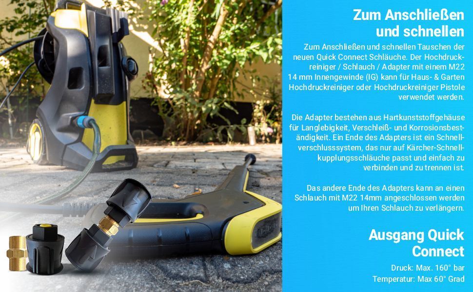 2x Schnellverschluss für Pistole & Hochdruckreiniger für Kärcher Quick Connect