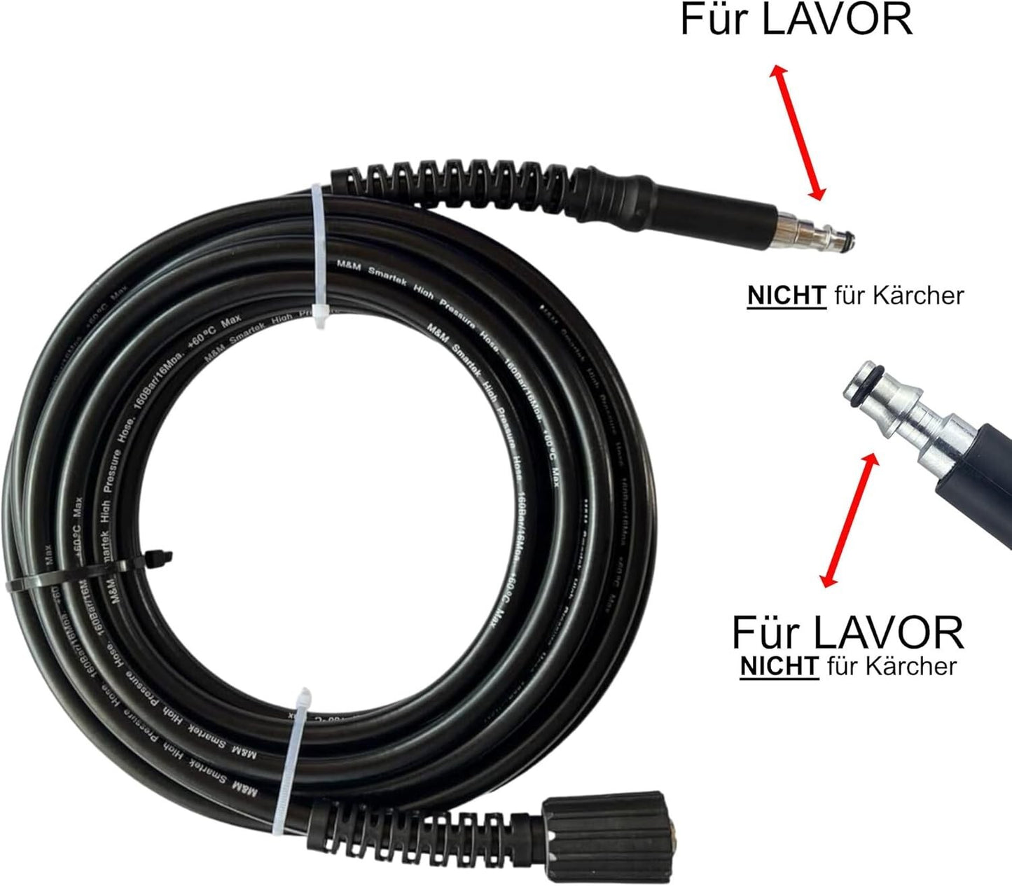8m Hochdruckschlauch für Lavor HD Reiniger mit M22 x1,5 IG und Quick Connect2