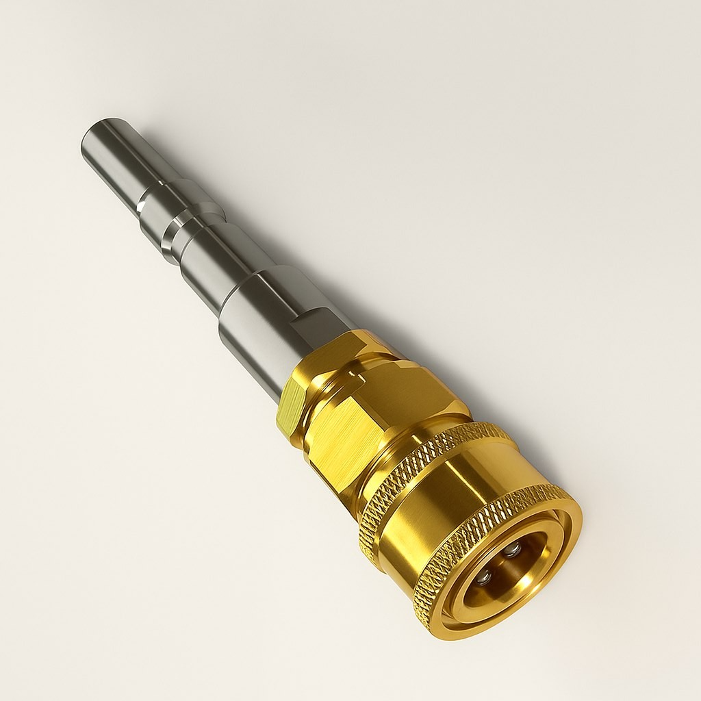 Adapter für Kränzle D12 auf 1/4" IG Schnellkupplung Edelstahl Messing 250 Bar0