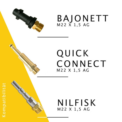 7-Teilig Rohrreinigungsschlauch für Kärcher Kränzle NILFISK ALTO HD Adapter