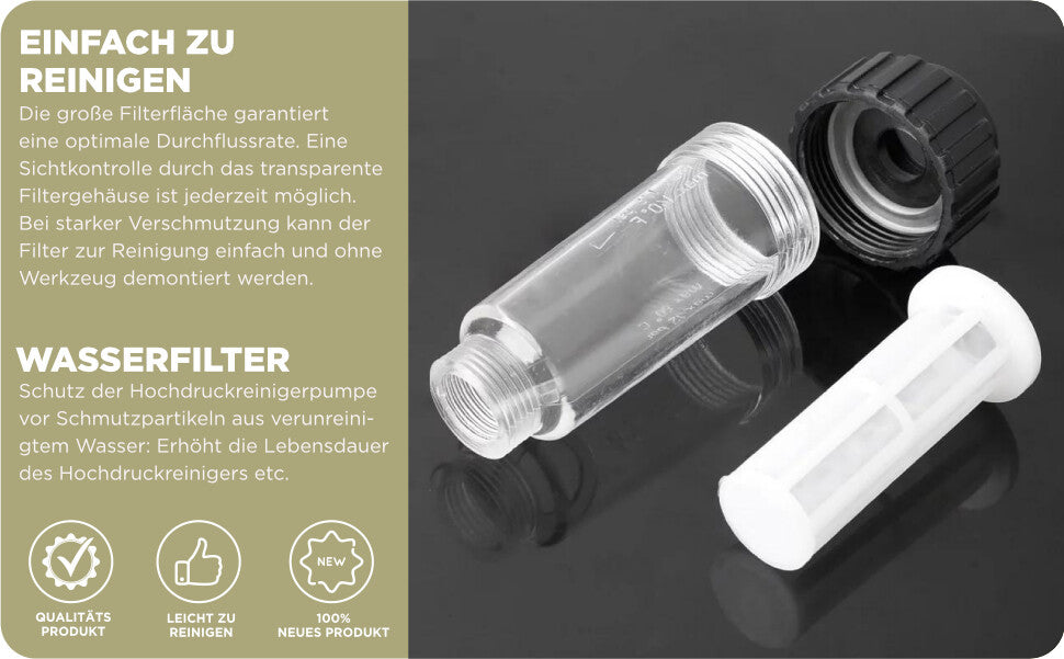 Wasserfilter Wasserhahnanschluss Hochdruckreiniger 3/4 inkl Reduzierung 1/2 Zoll4