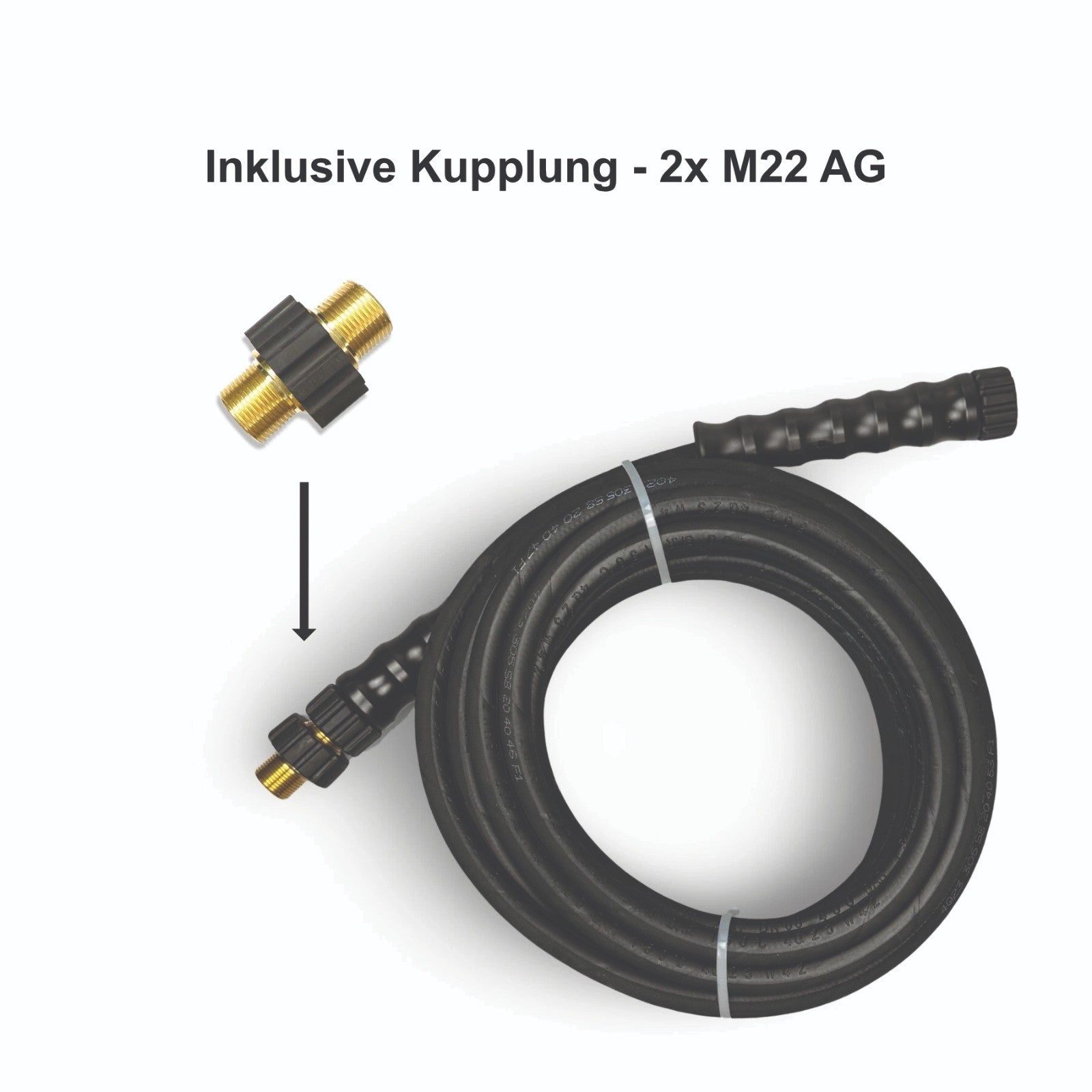 10m Hochdruck Schlauch für Kärcher M22 Überwurf 400 bar 150°C HD + Kupplung0