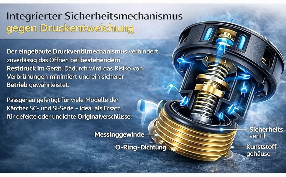 Sicherheits‑Druckverschluss kompatibel zu Kärcher SC 1402 Dampfreiniger KA 4.58015