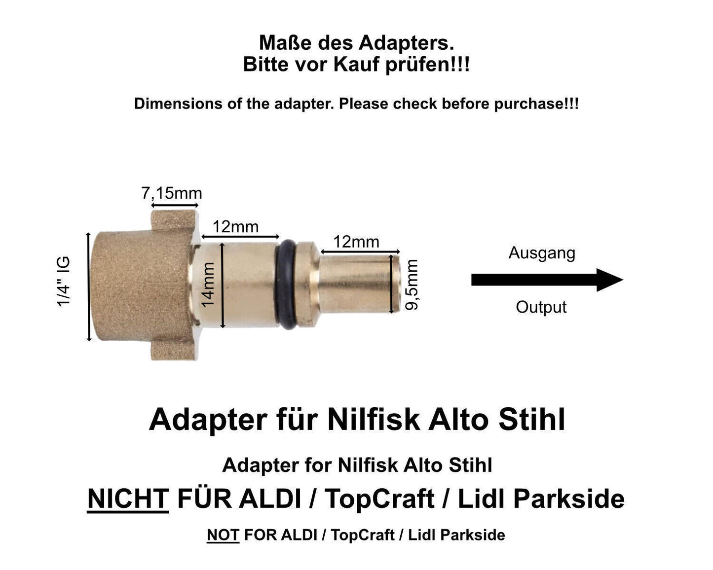 Hochdruckreiniger Adapter 1/4" Schnellkupplung Buchse Female Hochdruck Zubehör