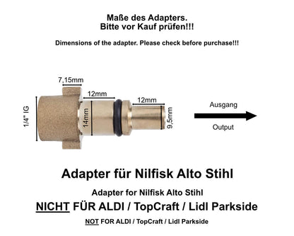 Hochdruckreiniger Adapter 1/4" Schnellkupplung Buchse Female Hochdruck Zubehör