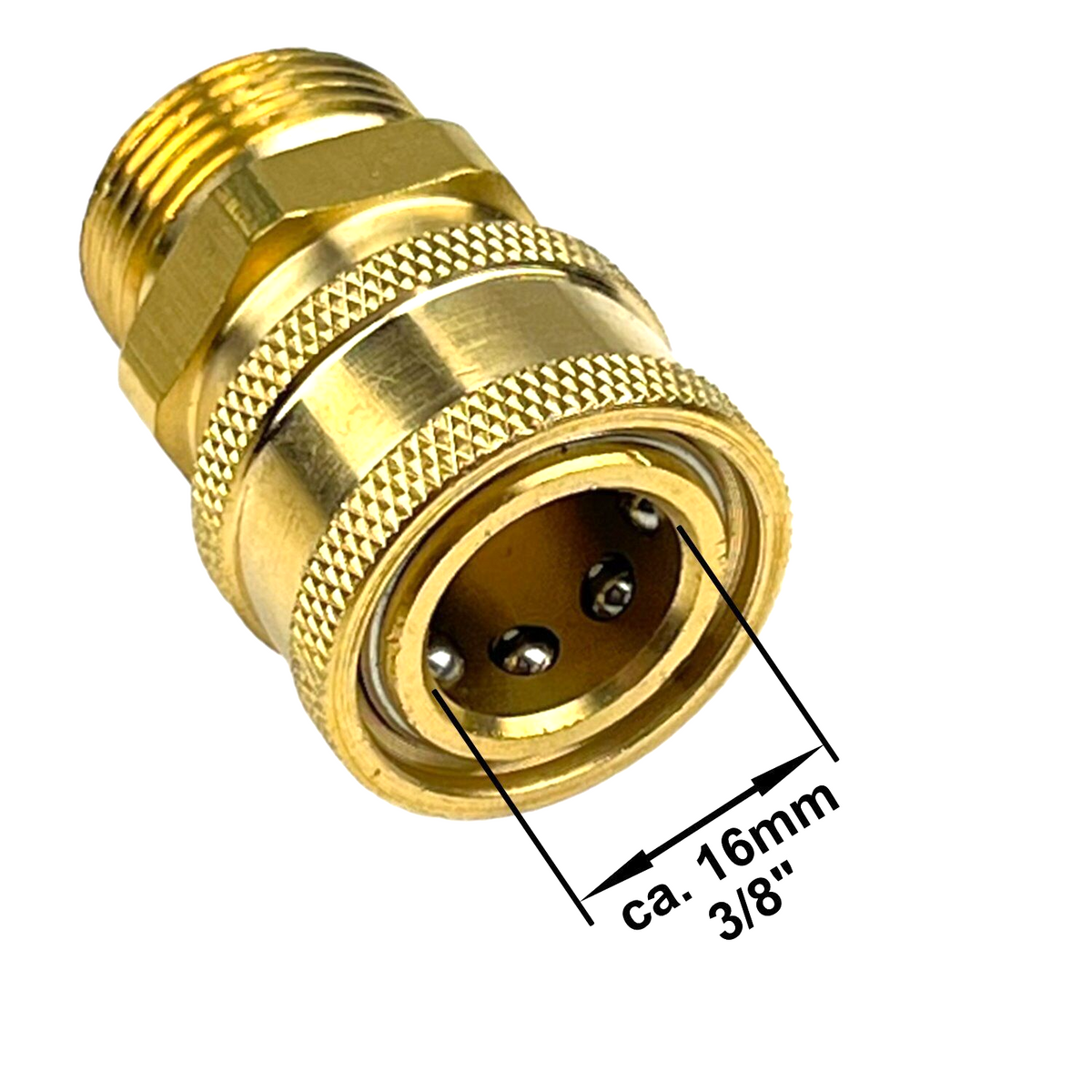 Hochdruckreiniger Schnellkupplung 3/8" mit M22x1,5 AG Verbinder Adapter Kupplung1