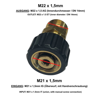 Adapter für Kärcher M22 AG auf M21 IG Überwurf Schlauch WAP Alto Hochdruckgeräte
