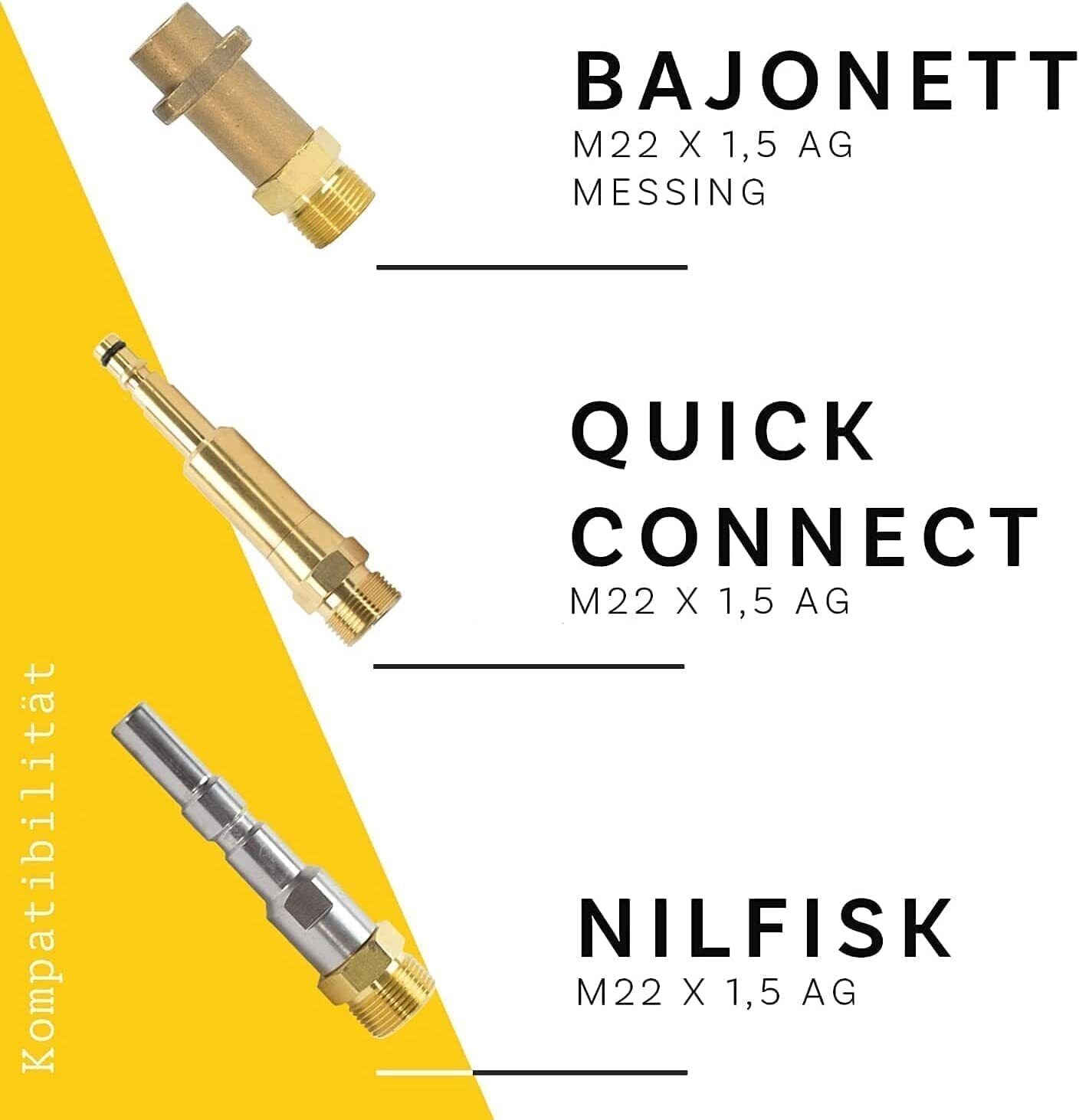 Rohrreinigungsschlauch SET 8-teilig für Kärcher Kränzle NILFISK ALTO EASY!Lock