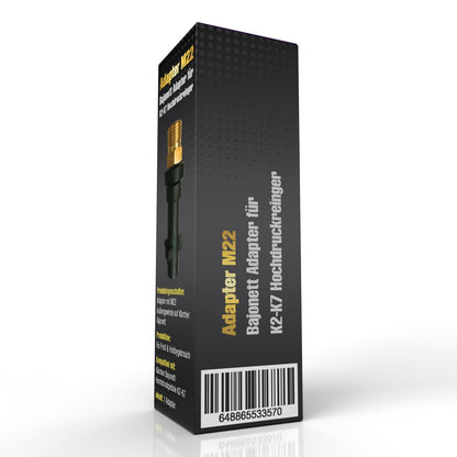 Adapter A Bajonett auf Schraubverschluß M22 kompatibel zu Kärcher 4.762 061.02