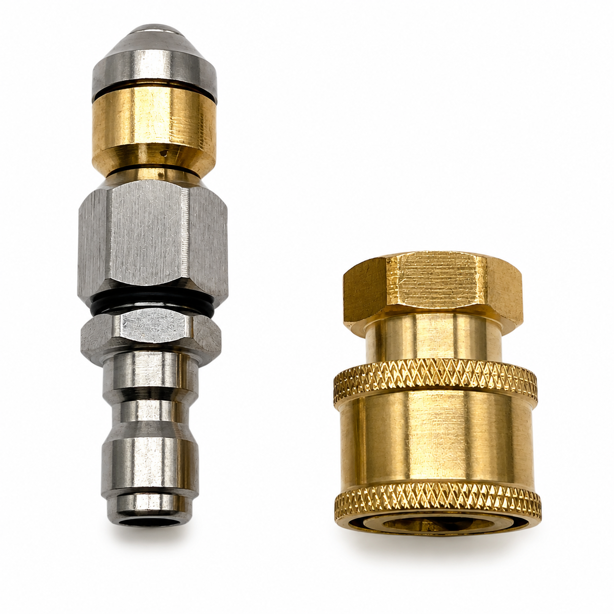 Edelstahl Kanalrohr Reinigungsdüse 2 teilig mit 1/4" Schnellkupplung rotierend2