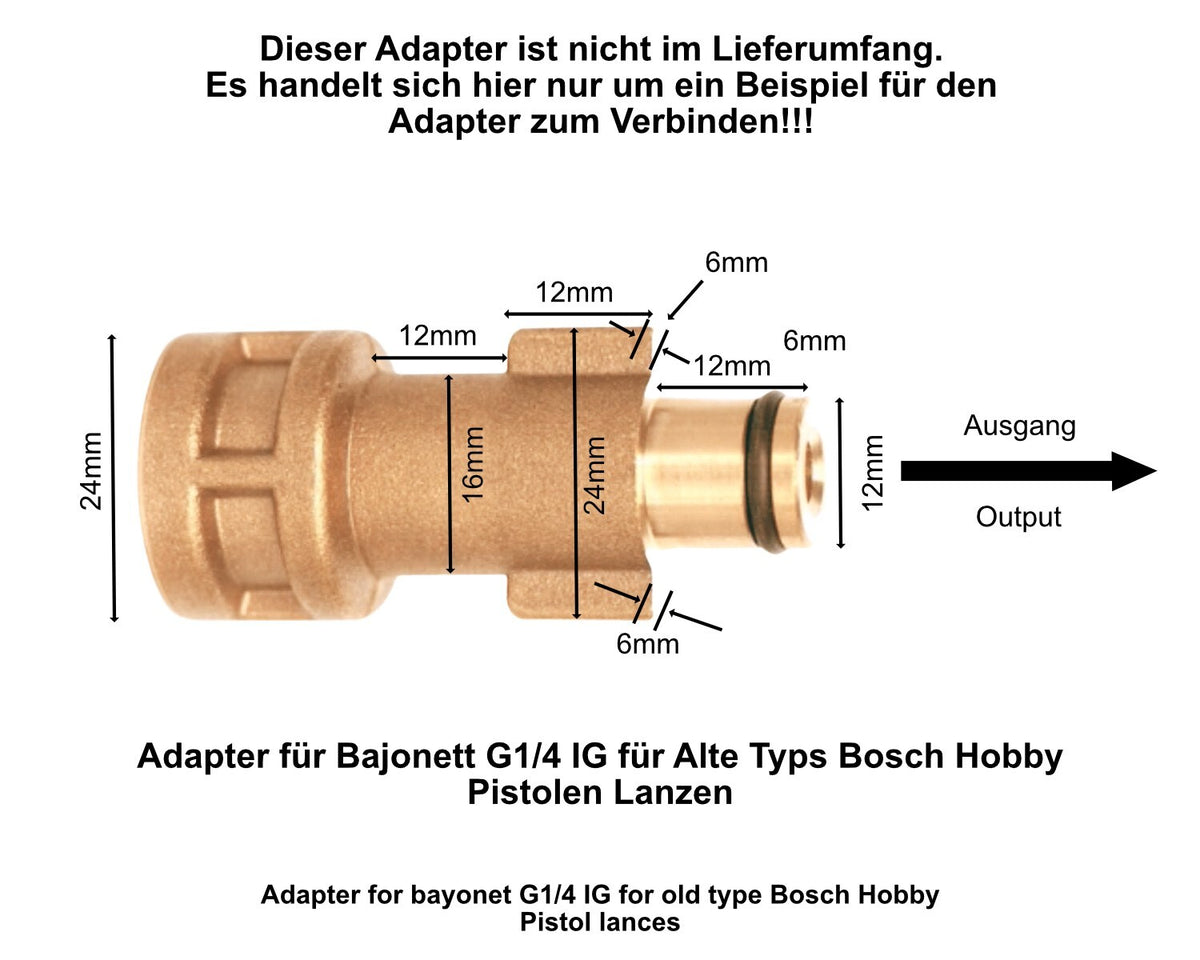 Adapter für Bajonettanschluss: Kompatibel mit Bosch und Kärcher K Hobby Pistolen4