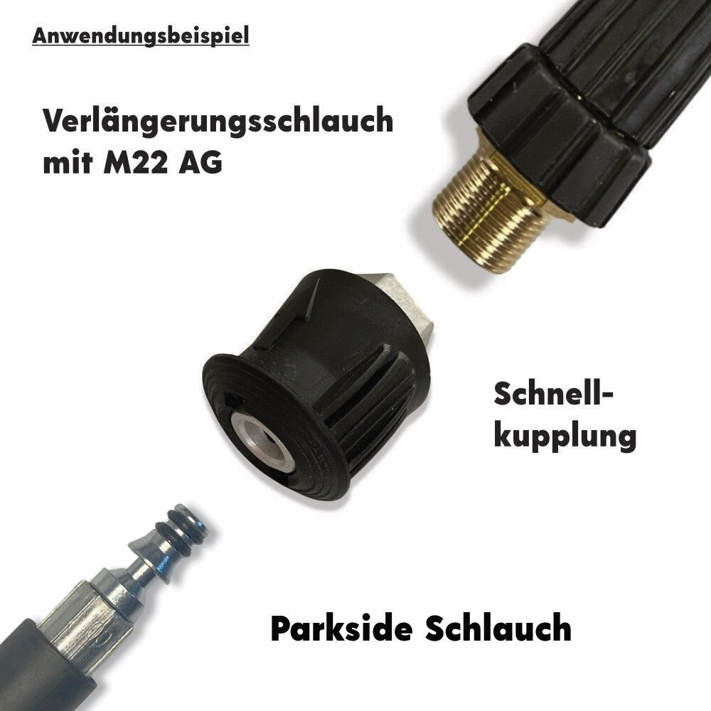 Adapter für Parkside Hochdruckreiniger mit Quick Connect auf M22 Außengewinde5