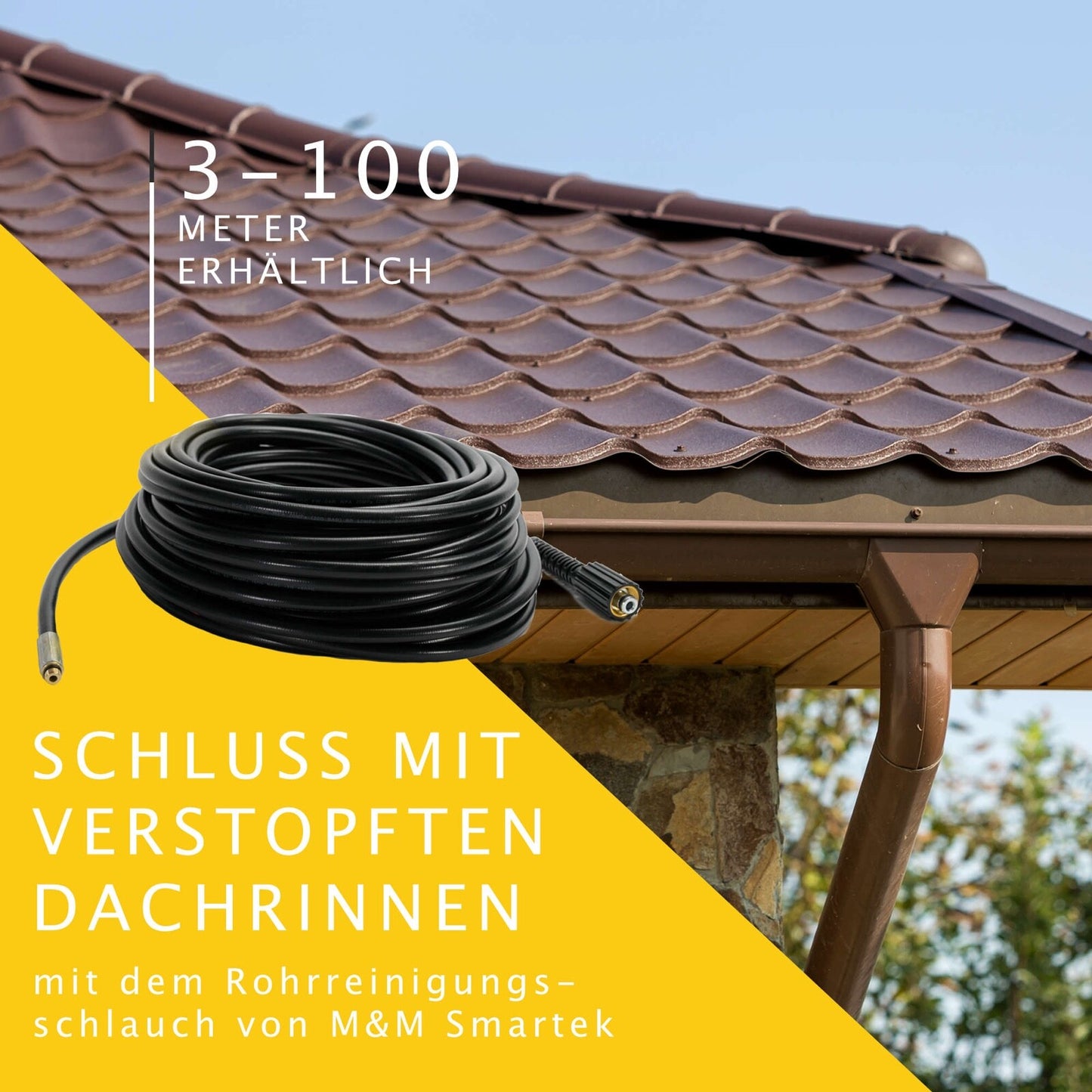 Rohrreinigungsschlauch für Kärcher K2 K7 inkl. rotierender Düse Abfluss 15 Meter1