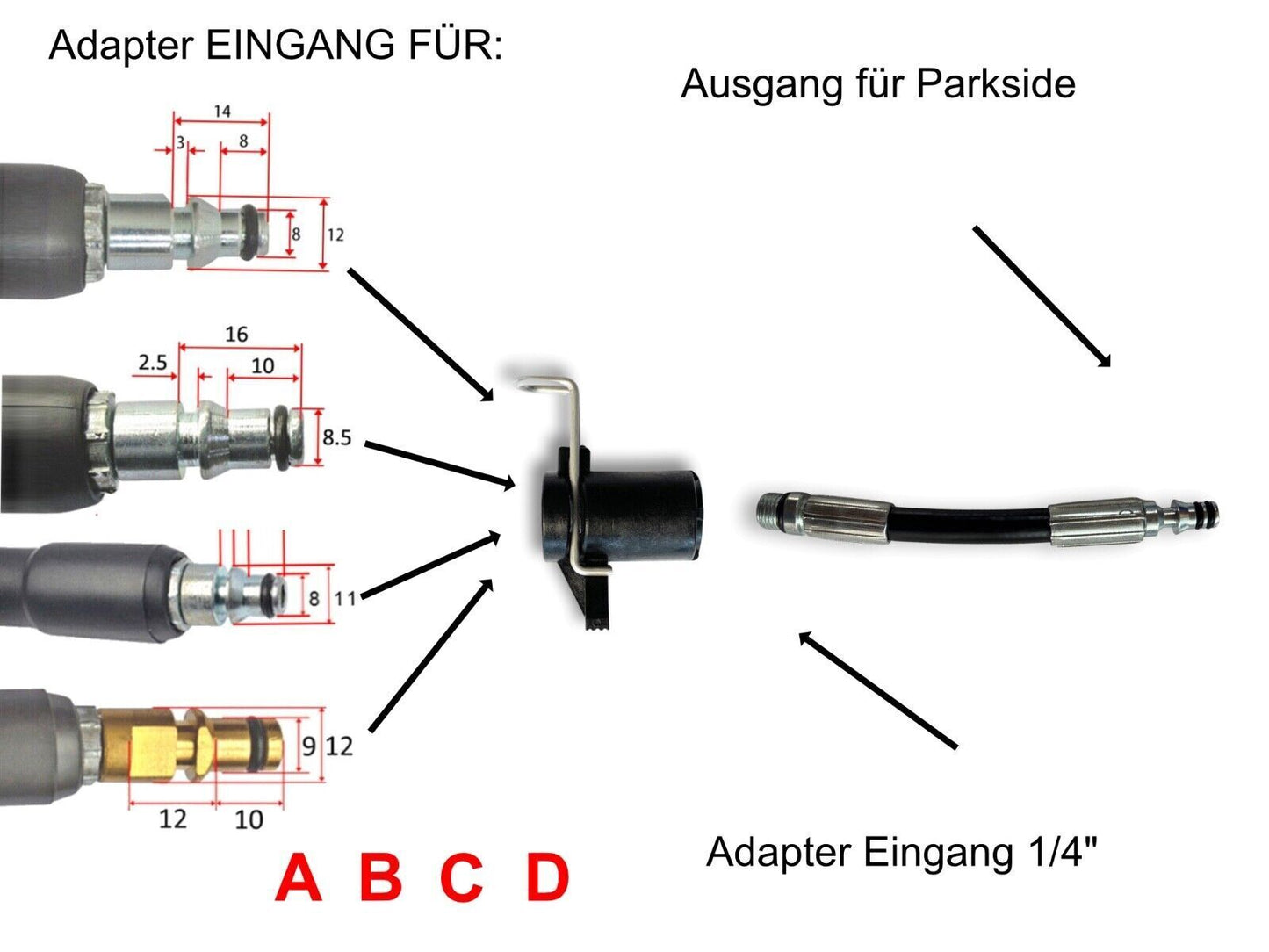 Schlauchverbinder Adapter für Kärcher Bosch Nifisk Parkside Black & Decker etc.