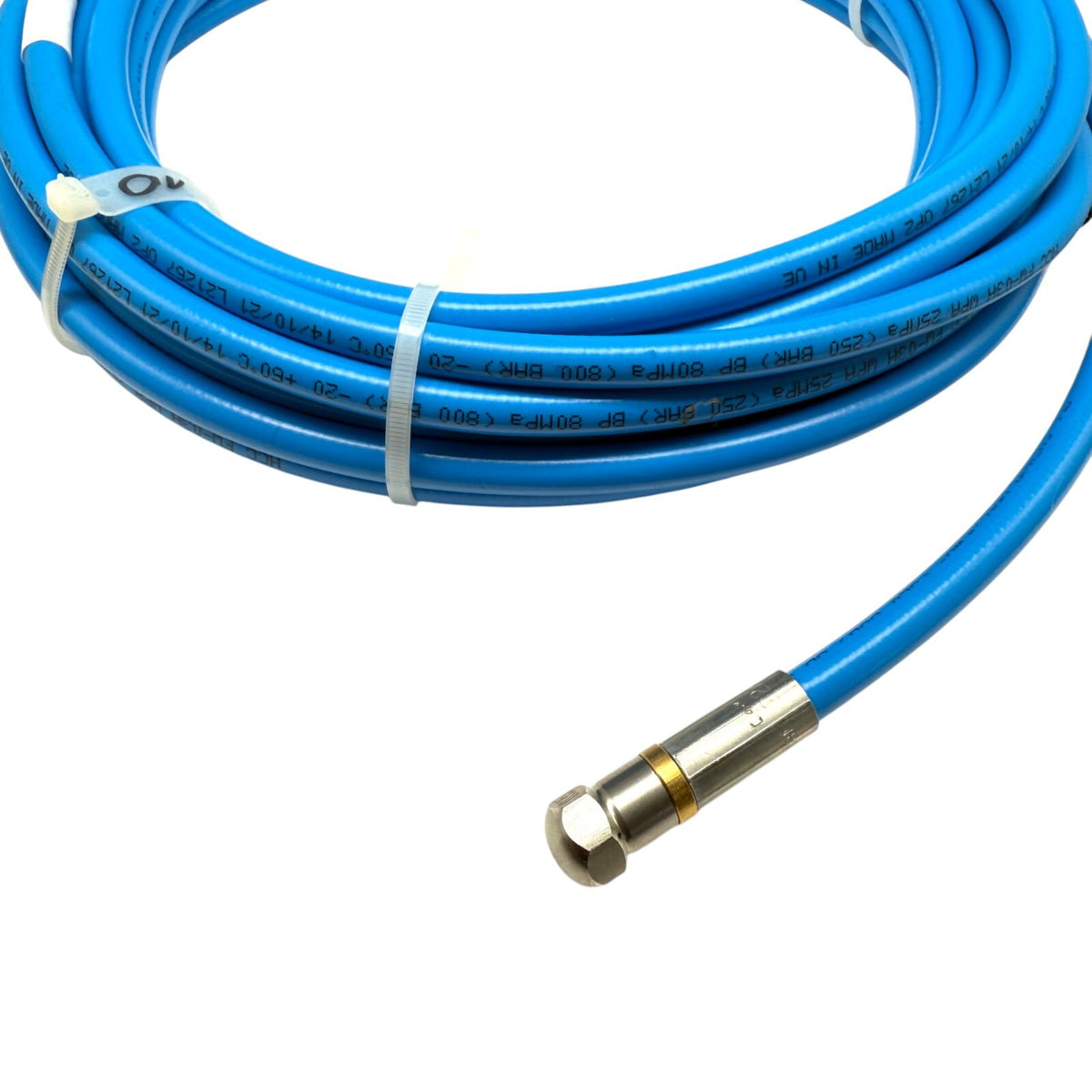 10m Rohrreinigungsschlauch Bajonett   1/8" Gewinde + 2 Düsen 250 bar 60° C NW54