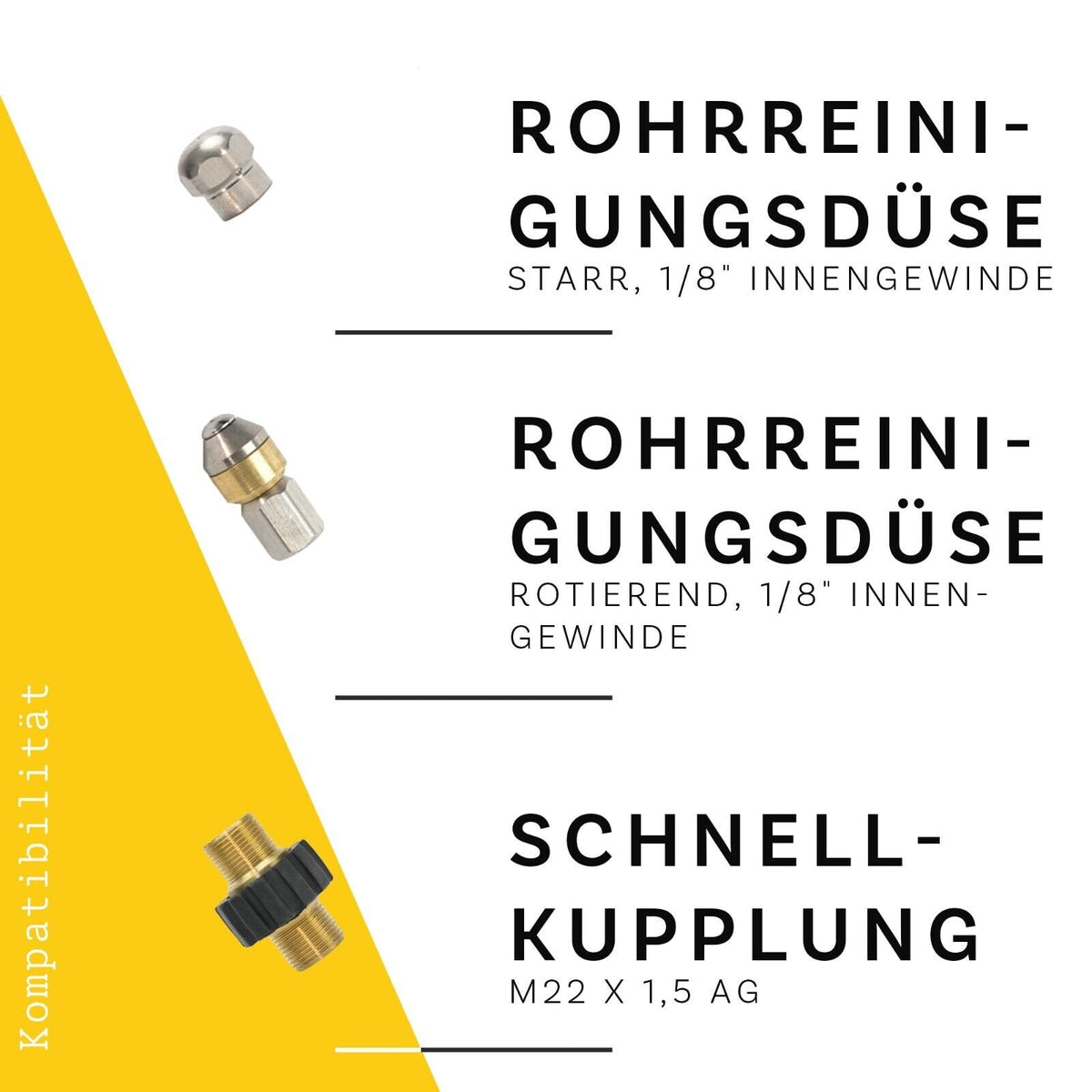 Rohrreinigungsschlauch 7-Teilig PROFI für Kärcher Kränzle NILFISK ALTO 160bar